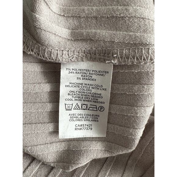 Ann Taylor Petite Women's Beige Cream Ribbed Cap Sleeve Tank Top Size XXSP - Picture 4 of 4